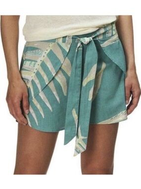 Patagonia Women’s Garden Island Wrap Flowy Tropical Shorts Hemp/Tencel Size L